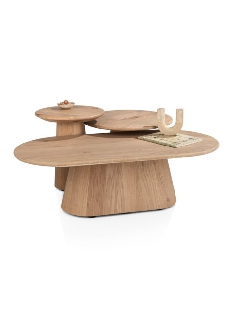 [fabrycznie nowe] Stolik Pomocniczy RAVELLO 60 cm - Henders & Hazel | Blat z Litego Dębu, Kolor Dune (Piaskowy)
