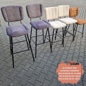 [fabrycznie nowy] Nowoczesny Hoker Barowy RAVI XOOON - Beige, Mikrofibra Secilia & Tkanina Toba