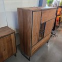 [K, defekt] Wysoka komoda Trapani 120 cm - Wędzony Fornir Mango, LED | Industrial