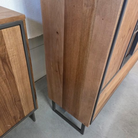 [K, defekt] Wysoka komoda Trapani 120 cm - Wędzony Fornir Mango, LED | Industrial