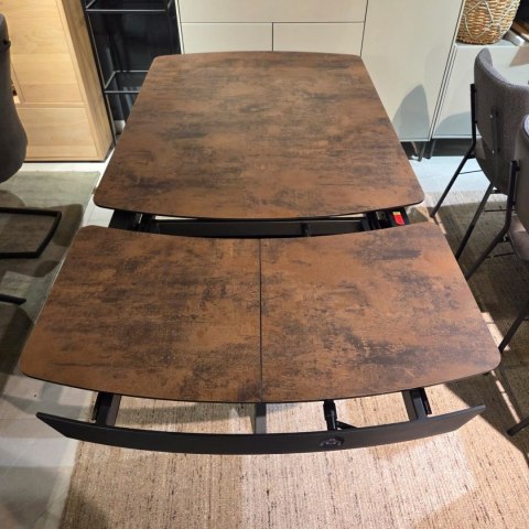[K, od ręki] Rozkładany Stół Jadalniany PAVALON 140-190 cm - Blat HPL Primo Laminato Roest (Rdza) - Centralna Noga Designerska