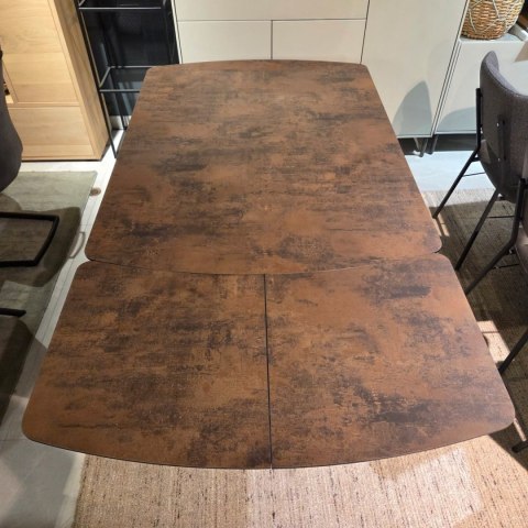 [K, od ręki] Rozkładany Stół Jadalniany PAVALON 140-190 cm - Blat HPL Primo Laminato Roest (Rdza) - Centralna Noga Designerska