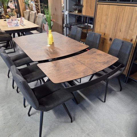 [K, od ręki] Rozkładany Stół Jadalniany PAVALON 140-190 cm - Blat HPL Primo Laminato Roest (Rdza) - Centralna Noga Designerska