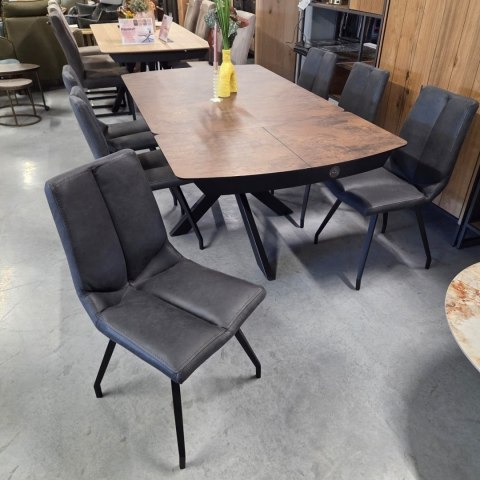 [K, od ręki] Rozkładany Stół Jadalniany PAVALON 140-190 cm - Blat HPL Primo Laminato Roest (Rdza) - Centralna Noga Designerska