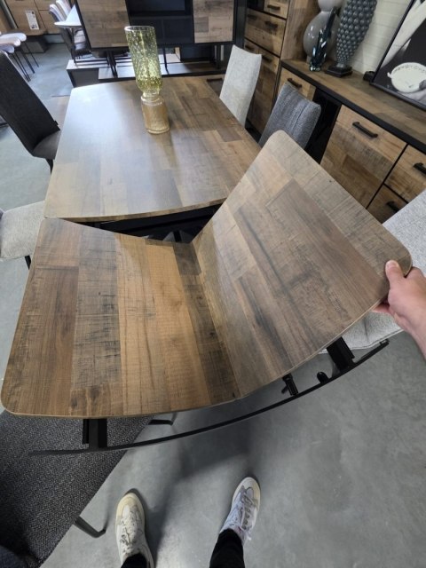 [K, od ręki] Rozkładany Stół Jadalniany PAVALON 170-230 cm - Blat HPL Primo Laminato Driftwood - Centralna Noga Designerska