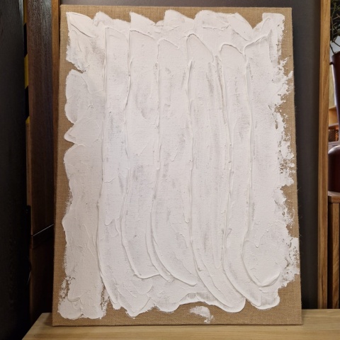 Strukturalny Obraz Ścienny 3D LIV 60x80 cm – Bezramowa Dekoracja na Płótnie Jutowym, Projekt Coco Maison