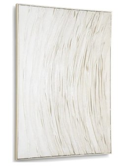 Trójwymiarowy Obraz Strukturalny BO 70x100 cm - Białe Płótno z Efektem 3D w Nowoczesnej Ramie, Projekt marki COCO maison