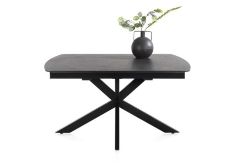[na zamówienie] Rozkładany Stół Jadalniany PAVALON 140-190 cm - Blat HPL Primo Laminato Antracyt - Centralna Noga Designerska