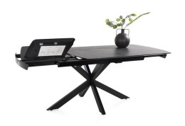[na zamówienie] Rozkładany Stół Jadalniany PAVALON 140-190 cm - Blat HPL Primo Laminato Antracyt - Centralna Noga Designerska