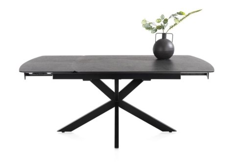 [na zamówienie] Rozkładany Stół Jadalniany PAVALON 140-190 cm - Blat HPL Primo Laminato Antracyt - Centralna Noga Designerska