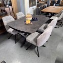[na zamówienie] Rozkładany Stół Jadalniany PAVALON 140-190 cm - Blat HPL Primo Laminato Antracyt - Centralna Noga Designerska