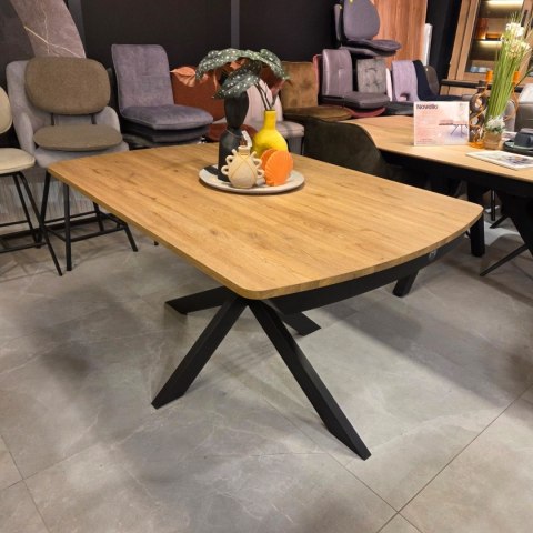 [na zamówienie] Rozkładany Stół Jadalniany PAVALON 140-190 cm - Blat HPL Primo Laminato Natural - Centralna Noga Designerska