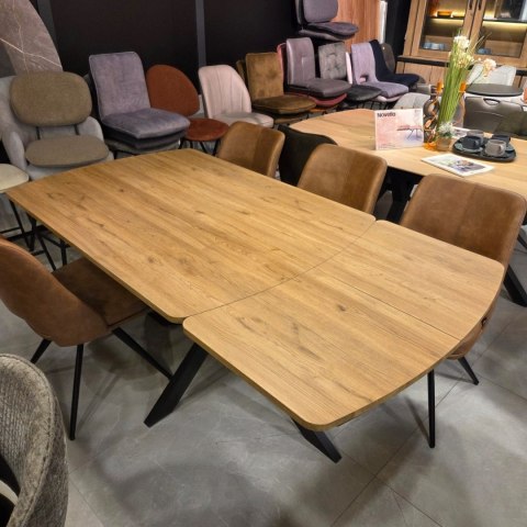 [na zamówienie] Rozkładany Stół Jadalniany PAVALON 140-190 cm - Blat HPL Primo Laminato Natural - Centralna Noga Designerska