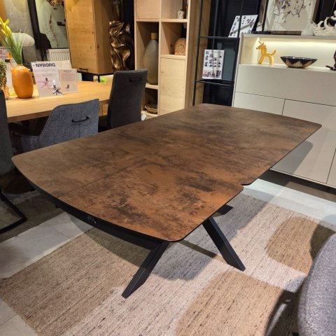 [na zamówienie] Rozkładany Stół Jadalniany PAVALON 140-190 cm - Blat HPL Primo Laminato Roest (Rdza) - Centralna Noga
