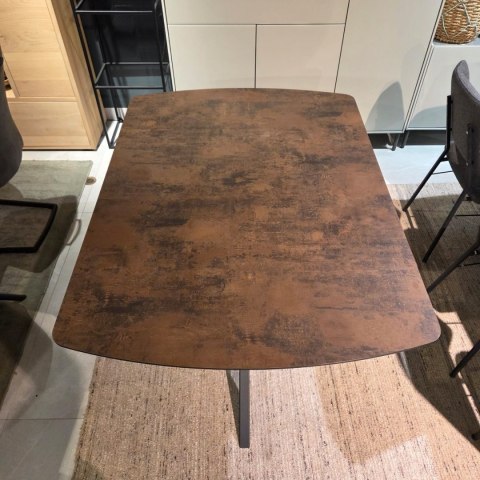 [na zamówienie] Rozkładany Stół Jadalniany PAVALON 140-190 cm - Blat HPL Primo Laminato Roest (Rdza) - Centralna Noga