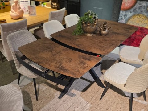 [na zamówienie] Rozkładany Stół Jadalniany PAVALON 140-190 cm - Blat HPL Primo Laminato Roest (Rdza) - Centralna Noga