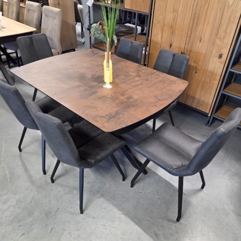 [na zamówienie] Rozkładany Stół Jadalniany PAVALON 140-190 cm - Blat HPL Primo Laminato Roest (Rdza) - Centralna Noga