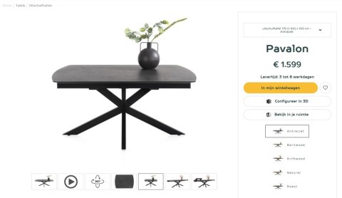 [na zamówienie] Rozkładany Stół Jadalniany PAVALON 170-230 cm - Blat HPL Primo Laminato Antracyt - Centralna Noga Designerska