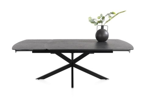 [na zamówienie] Rozkładany Stół Jadalniany PAVALON 170-230 cm - Blat HPL Primo Laminato Antracyt - Centralna Noga Designerska