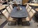 [na zamówienie] Rozkładany Stół Jadalniany PAVALON 170-230 cm - Blat HPL Primo Laminato Antracyt - Centralna Noga Designerska