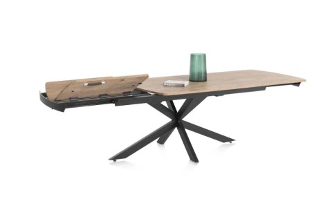 [na zamówienie] Rozkładany Stół Jadalniany PAVALON 170-230 cm - Blat HPL Primo Laminato Barnwood - Centralna Noga Designerska