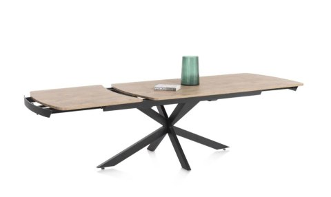 [na zamówienie] Rozkładany Stół Jadalniany PAVALON 170-230 cm - Blat HPL Primo Laminato Barnwood - Centralna Noga Designerska