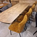 [na zamówienie] Rozkładany Stół Jadalniany PAVALON 170-230 cm - Blat HPL Primo Laminato Barnwood - Centralna Noga Designerska