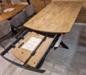 [na zamówienie] Rozkładany Stół Jadalniany PAVALON 170-230 cm - Blat HPL Primo Laminato Barnwood - Centralna Noga Designerska