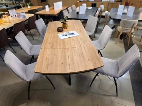 [na zamówienie] Rozkładany Stół Jadalniany PAVALON 170-230 cm - Blat HPL Primo Laminato Barnwood - Centralna Noga Designerska