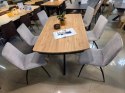 [na zamówienie] Rozkładany Stół Jadalniany PAVALON 170-230 cm - Blat HPL Primo Laminato Barnwood - Centralna Noga Designerska