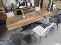 [na zamówienie] Rozkładany Stół Jadalniany PAVALON 170-230 cm - Blat HPL Primo Laminato Driftwood - Centralna Noga Designerska