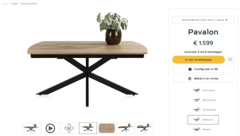 [na zamówienie] Rozkładany Stół Jadalniany PAVALON 170-230 cm - Blat HPL Primo Laminato Natural - Centralna Noga Designerska