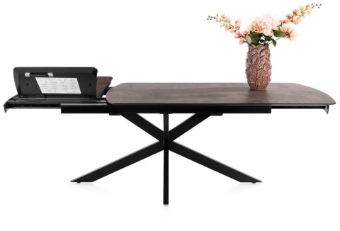 [na zamówienie] Rozkładany Stół Jadalniany PAVALON 170-230 cm - Blat HPL Primo Laminato Roest (Rdza) - Centralna Noga