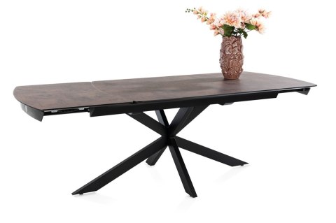 [na zamówienie] Rozkładany Stół Jadalniany PAVALON 170-230 cm - Blat HPL Primo Laminato Roest (Rdza) - Centralna Noga