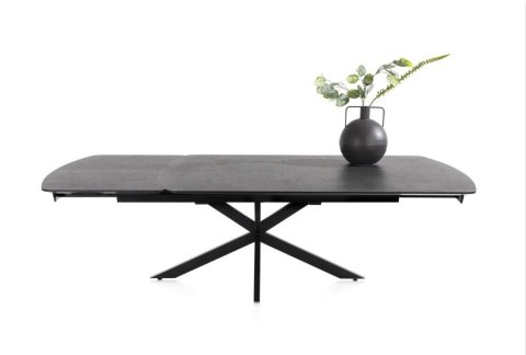 [na zamówienie] Rozkładany Stół Jadalniany PAVALON 200-278 cm - Blat HPL Primo Laminato Antracyt - Centralna Noga Designerska