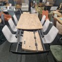 [na zamówienie] Rozkładany Stół Jadalniany PAVALON 200-278 cm - Blat HPL Primo Laminato Barnwood - Centralna Noga Designerska