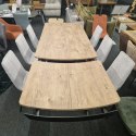 [na zamówienie] Rozkładany Stół Jadalniany PAVALON 200-278 cm - Blat HPL Primo Laminato Barnwood - Centralna Noga Designerska