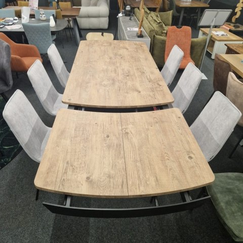 [na zamówienie] Rozkładany Stół Jadalniany PAVALON 200-278 cm - Blat HPL Primo Laminato Barnwood - Centralna Noga Designerska