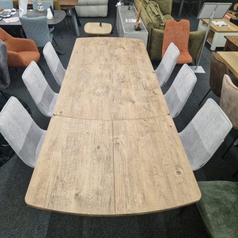 [na zamówienie] Rozkładany Stół Jadalniany PAVALON 200-278 cm - Blat HPL Primo Laminato Barnwood - Centralna Noga Designerska