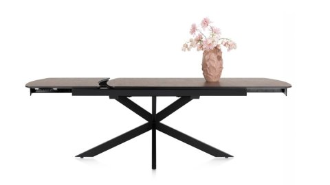 [na zamówienie] Rozkładany Stół Jadalniany PAVALON 200-278 cm - Blat HPL Primo Laminato Roest (Rdza) - Centralna Noga
