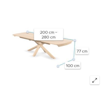 [na zamówienie] Stół rozkładany NYON Henders & Hazel 200-280x100 cm, fornir dębowy, kolor Natural Sand
