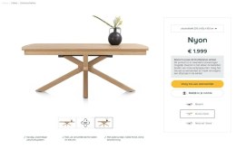[na zamówienie] Stół rozkładany NYON Henders& Hazel 200+80 x 100 cm, fornir dębowy, kolor Dune Oak/Dąb Wydmowy