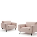 [od ręki] Nowoczesny Szeroki Fotel OASIS 1,5-osobowy Typu Loveseat – Strukturalna Plecionka – Czarne Nóżki – 135 x 90 cm