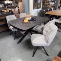 [od ręki] Rozkładany Stół Jadalniany PAVALON 140-190 cm - Blat HPL Primo Laminato Antracyt - Centralna Noga Designerska
