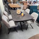 [od ręki] Rozkładany Stół Jadalniany PAVALON 140-190 cm - Blat HPL Primo Laminato Antracyt - Centralna Noga Designerska