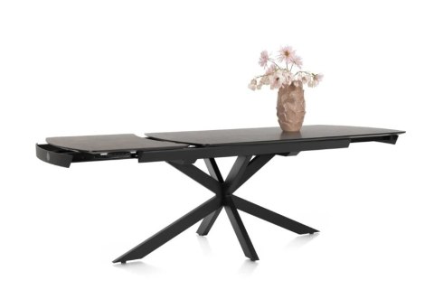 [od ręki] Rozkładany Stół Jadalniany PAVALON 170-230 cm - Blat HPL Primo Laminato Antracyt - Centralna Noga Designerska