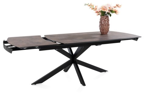 [od ręki] Rozkładany Stół Jadalniany PAVALON 170-230 cm - Blat HPL Primo Laminato Roest (Rdza) - Centralna Noga
