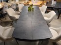 [od ręki] Rozkładany Stół Jadalniany PAVALON 200-278 cm - Blat HPL Primo Laminato Antracyt - Centralna Noga Designerska