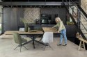[od ręki] Rozkładany Stół Jadalniany PAVALON 200-278 cm - Blat HPL Primo Laminato Barnwood - Centralna Noga Designerska