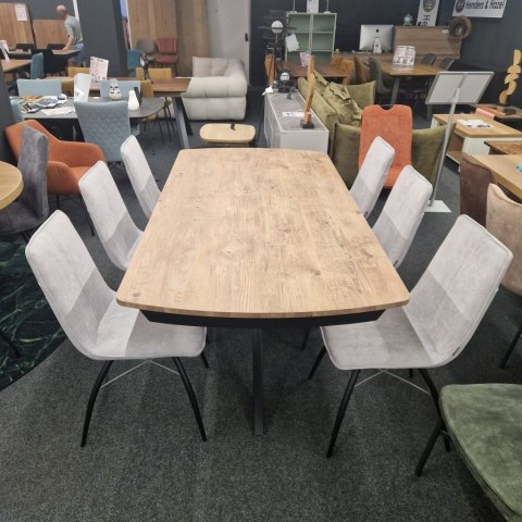 [od ręki] Rozkładany Stół Jadalniany PAVALON 200-278 cm - Blat HPL Primo Laminato Barnwood - Centralna Noga Designerska